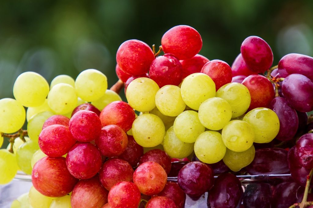 Green and red grapes